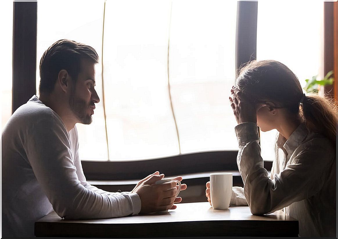 Couple having a serious conversation