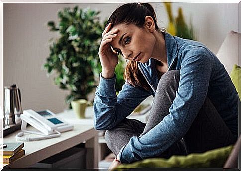 Worried woman thinking about quarantine