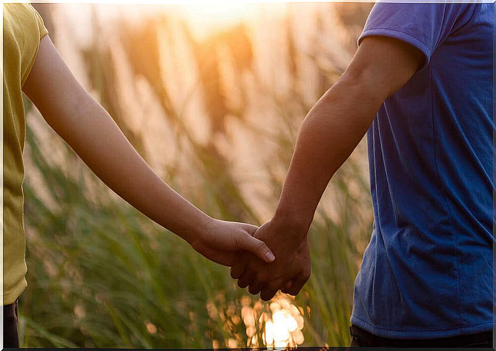 Couple shaking hands