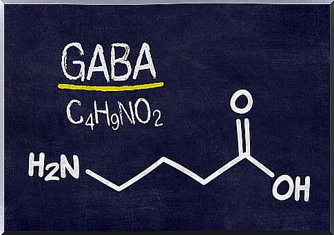 GABA formula on the blackboard depicting the neurobiology of disappointment