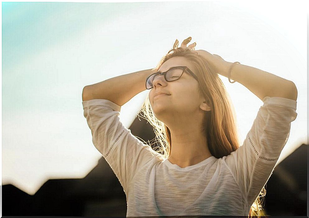 Woman thinking that nothing is impossible