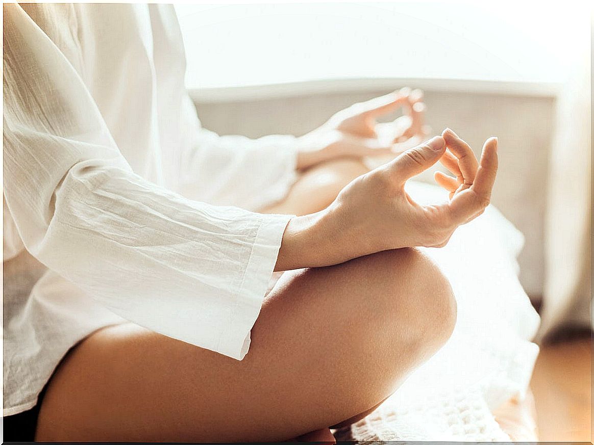 Woman meditating