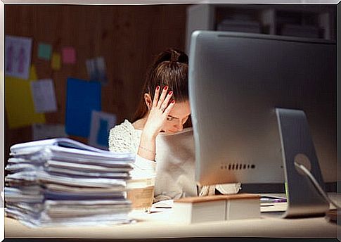 Woman with job suffering from anxiety