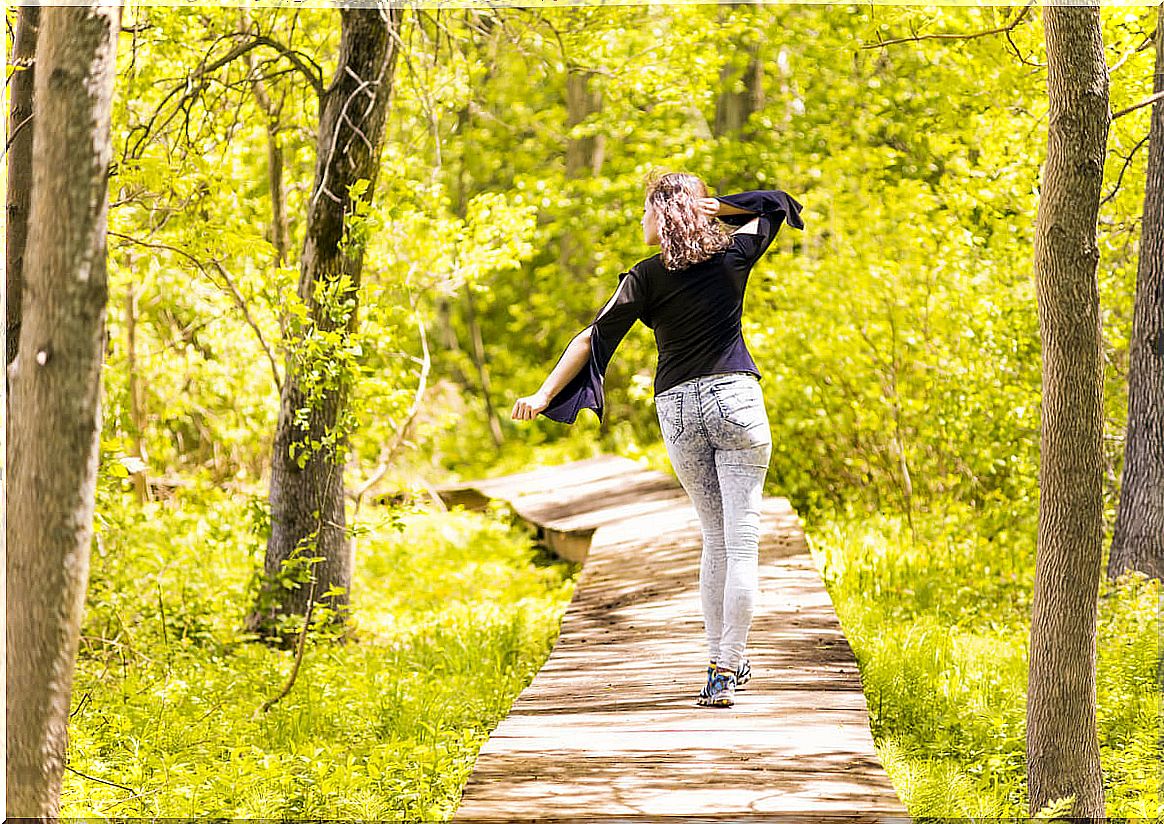 Woman strolling 