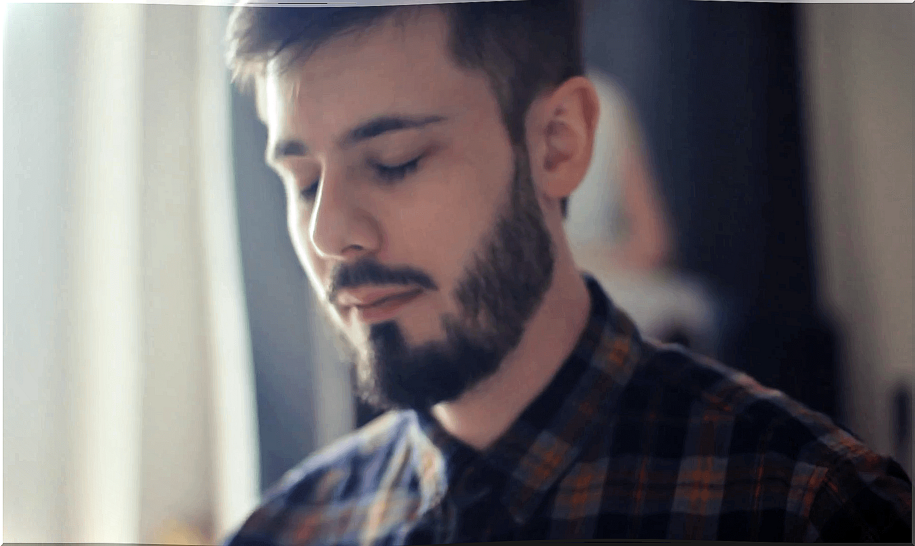 boy with eyes closed thinking about the adult children of controlling mothers