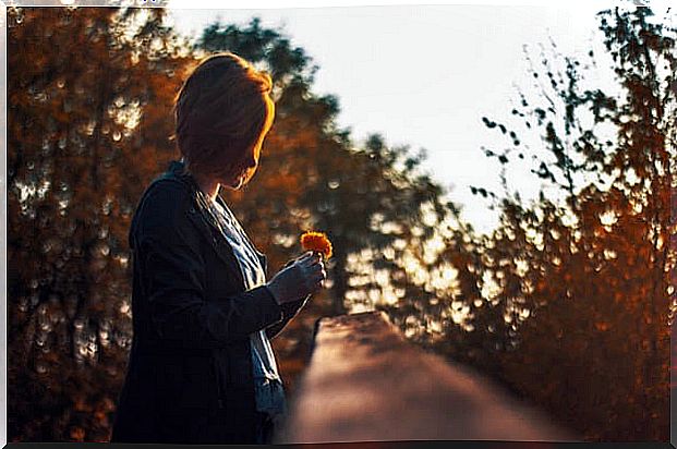 Woman taking advantage of moments of loneliness